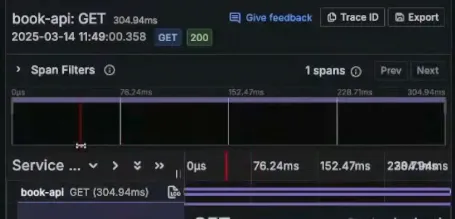 An example of a trace with spans